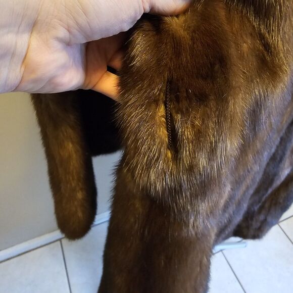 Vintage EMBA Lunaraine Natural Demi-Buff Mink Coat Full Length Dittrich Furs M - Picture 6 of 15